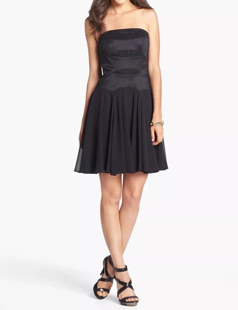 Aidan Mattox Lace Detail Fit & Flare Dress Size 6